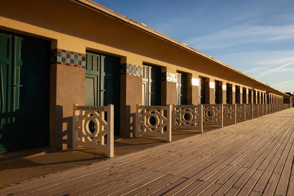 Deauville France October 2021 Famous Beach Cabins Promenade Des Planches — Stock Photo, Image