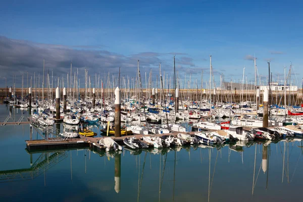 Havre França Outubro 2021 Maré Baixa Porto Iate Havre França — Fotografia de Stock