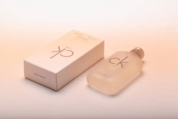 Prága Csehország 2021 Január Egy Üveg One Eau Toilette Calvin — Stock Fotó