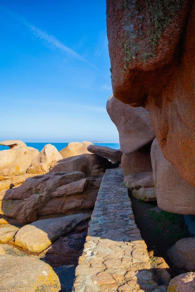 Pink Granite Coast Kuststräcka Cotes Armor Departementet Norra Bretagne Frankrike — Stockfoto