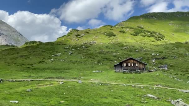 Antiguos Graneros Orilla Del Lago Giglachsee Styrian Tauern Austria Lugar — Vídeos de Stock
