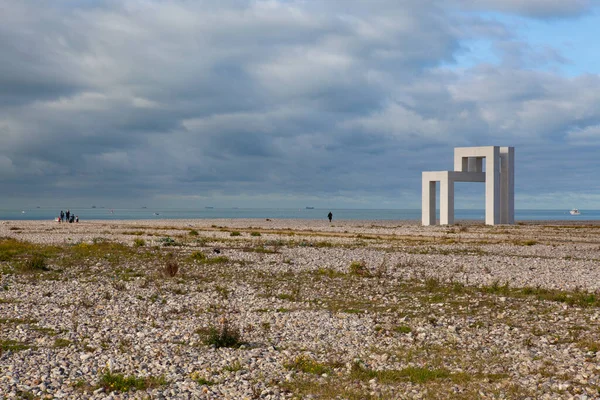 Havre Frankrijk Oktober 2021 Een Monumentaal Beeld Wit Beton Van — Stockfoto