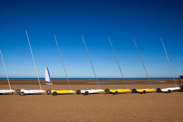 Cabourg Francia Octubre 2021 Buggy Viento Blokart Disfrutando Día Ventoso —  Fotos de Stock