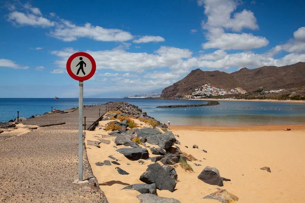 Santa Cruz Tenerife Tenerife June 2021 Playa Las Teresitas Artificial — Fotografia de Stock