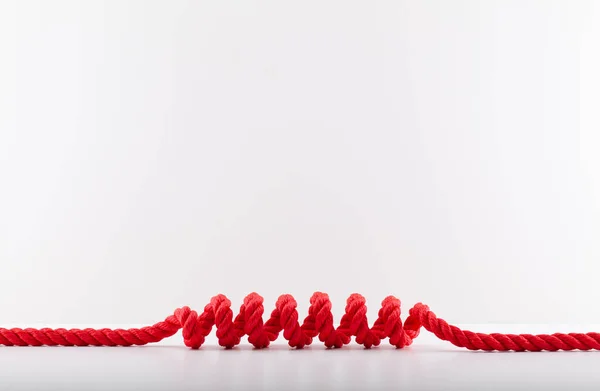 Red Rope Spiral Isolated White Background Red Colorful Lasso Spiral — Φωτογραφία Αρχείου