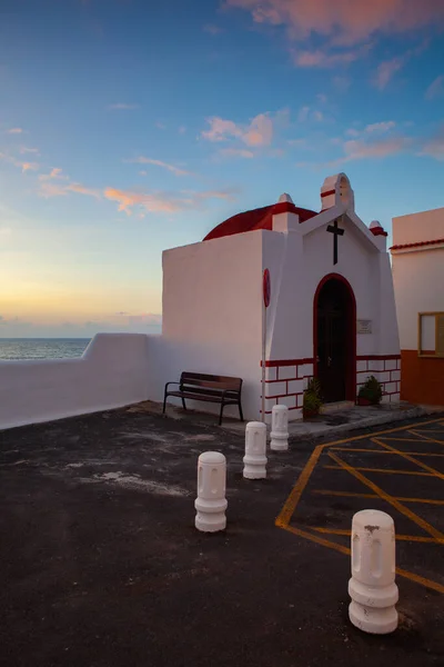 Small Chapel Coast Evening Coast Tenerife Spain Puerto Cruz City — Stockfoto