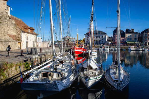 Honfleur France October 2021 Yachts Port Honfleur Itself Has Small — Stockfoto