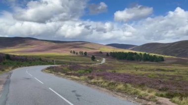 A road full of curves at Spittal of Glenshee in the Scottish Highlands, Scotland. It is located in the Cairnwell Pass on the A93 road between Blairgowrie and Braemar.