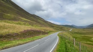 Amazing road in Cairnwell Pass  in the Scottish Highlands, Scotland.Cairnwell Pass is located on the A93 road between Blairgowrie and Braemar.