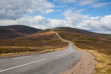 Amazing road in Cairnwell Pass  in the Scottish Highlands, Scotland.Cairnwell Pass is located on the A93 road between Blairgowrie and Braemar.