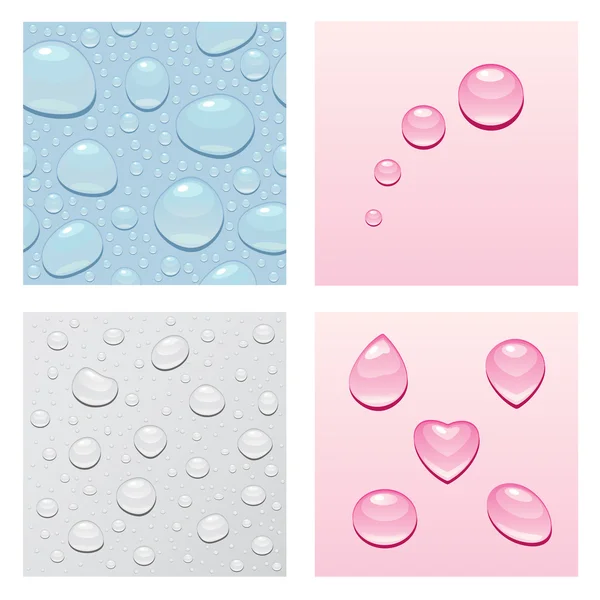 Set with waters drops — Stock Vector