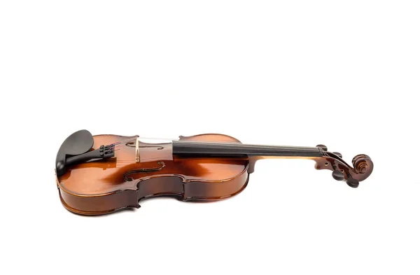 Violon Avec Ombre Sur Fond Blanc Avec Place Pour Texte — Photo