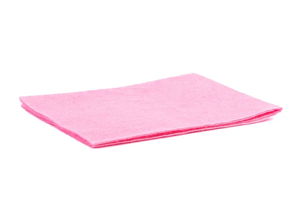 Pembe çok amaçlı temizlik bezi beyaz arka planda izole edilmiş. Boşluğu kopyala.
