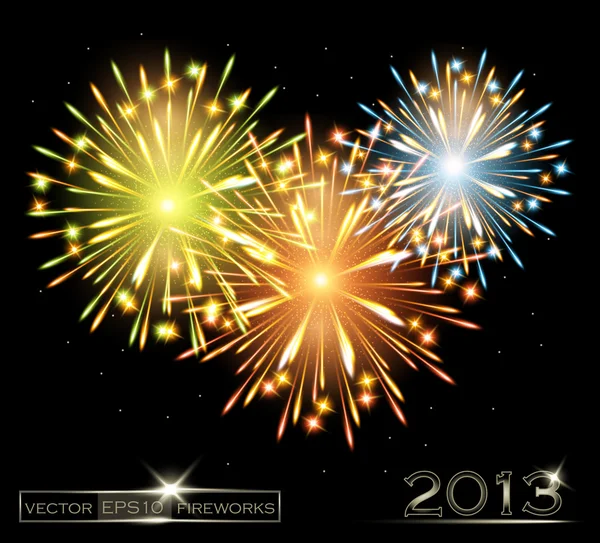 Tűzijáték színes 2013 — Stock Vector