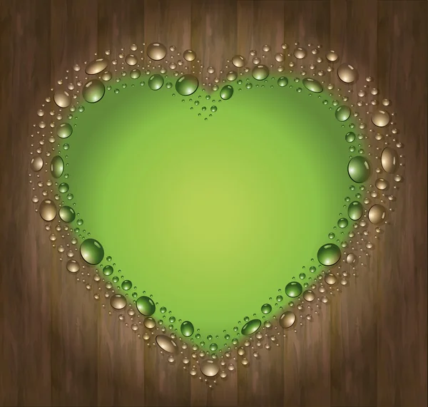 Blackboard hart druppel water rood groen — Stockvector