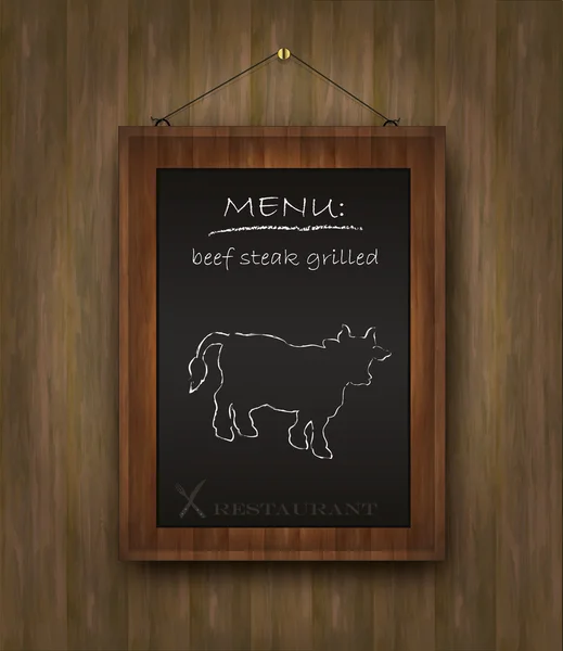 Tableau noir menu bœuf vache — Image vectorielle