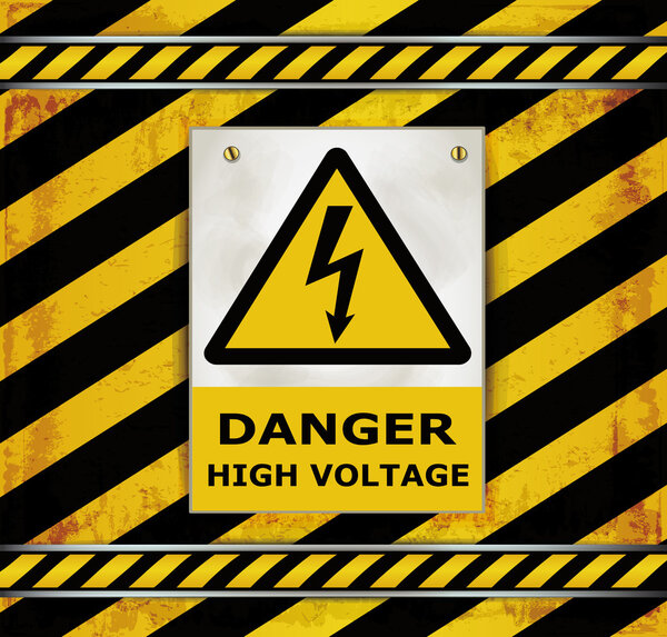 Sign caution blackboard danger high voltage