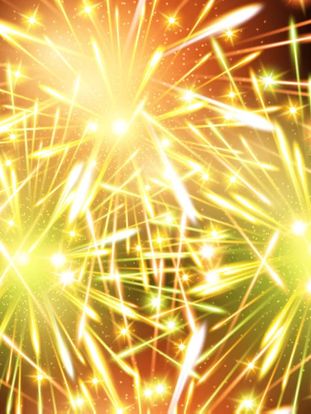 Fireworks yeşil turuncu renkli dikey renk — Stok Vektör