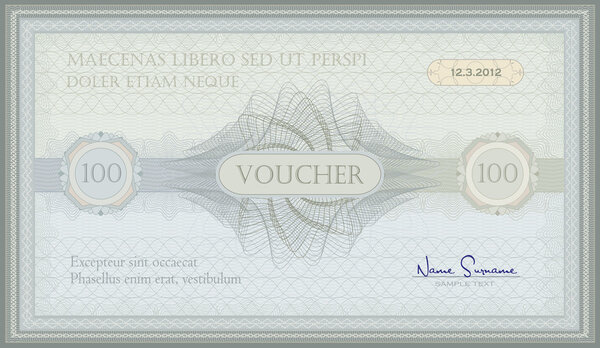 vector voucher green blue guilloche certificate