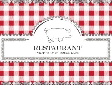 domuz blackboard dantel menü Restoran, bez tasarlamak vektör