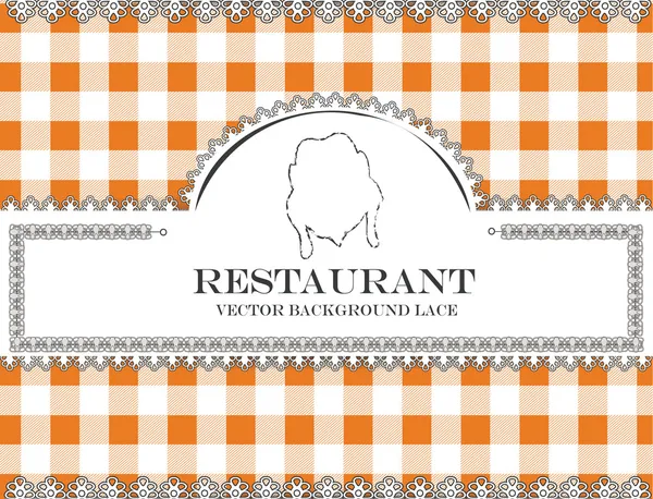 Chicken blackboard lace menu restaurant ,cloth pattern vector — Stock Vector