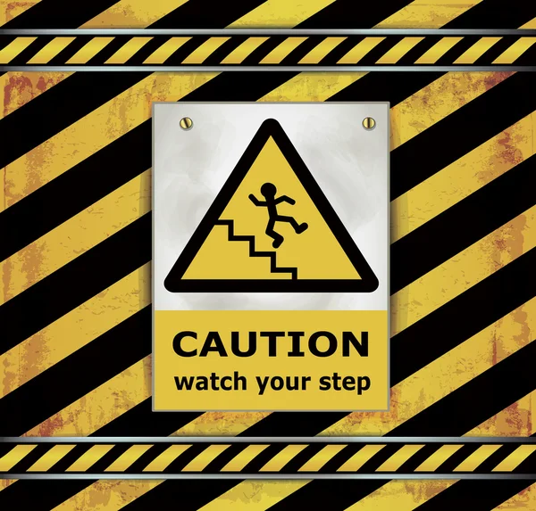 Vector Sign caution blackboard watch your step — Stock Vector