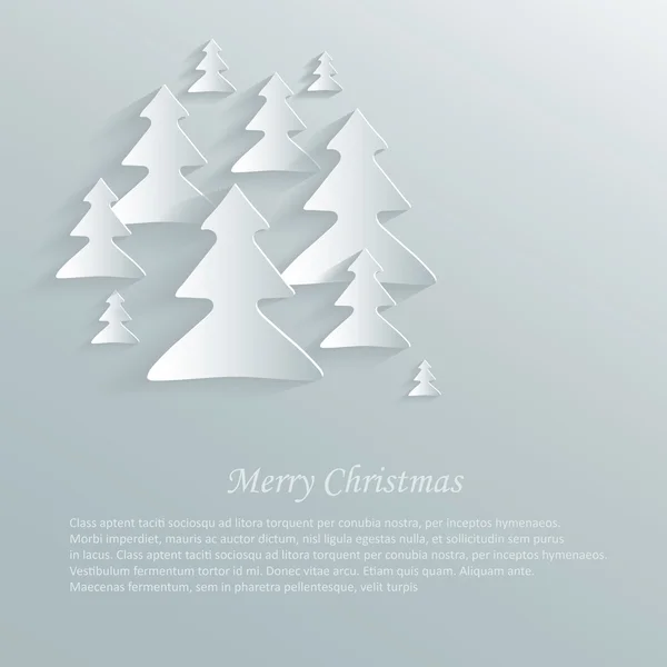 Vector christmas tree paper 3d sky — Stock Vector