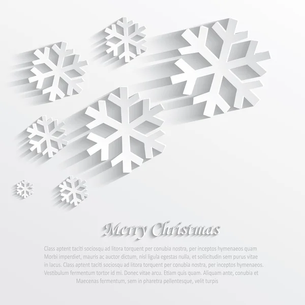ベクトルのクリスマス スノーフレーク ホワイト ペーパー 3 d — ストックベクタ