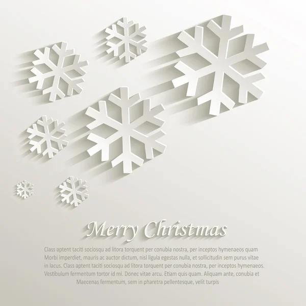 Vector christmas snowflake natural paper 3D — Stock Vector
