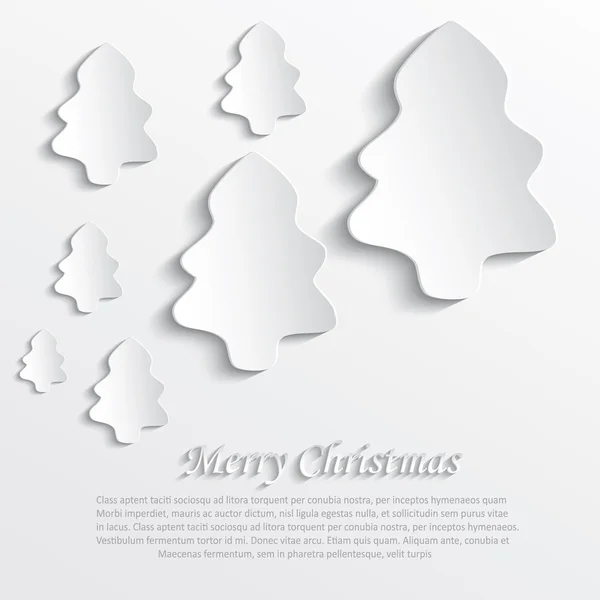 Vector christmas tree white paper 3D — Stock Vector