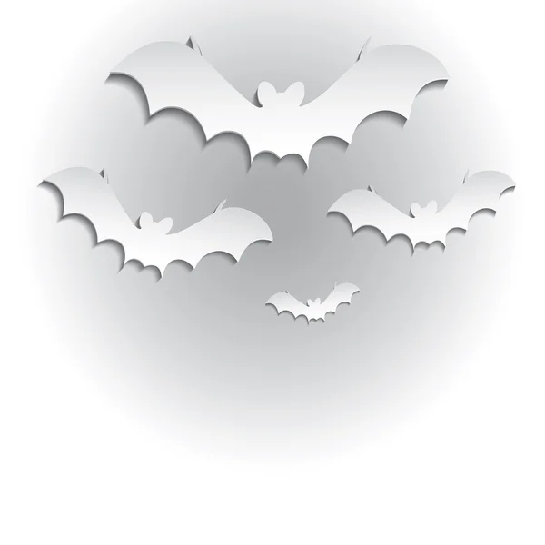 Raster halloween chauve-souris papier blanc 3D — Photo