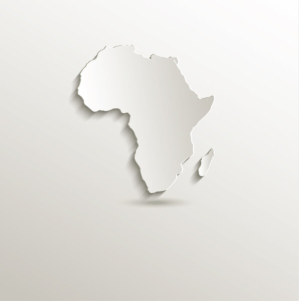 Raster Africa map card paper 3D
