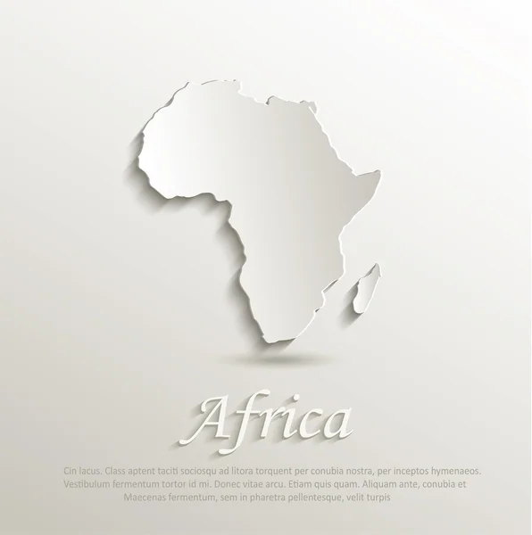 Vector África mapa tarjeta de papel 3D — Vector de stock