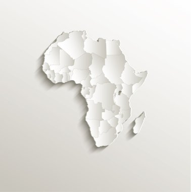 raster Afrika siyasi doğal harita kağıt 3d tek tek devletlerin puzzle