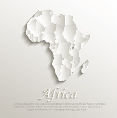 Afrika siyasi doğal harita kağıt 3d tek tek devletlerin bulmaca vektör