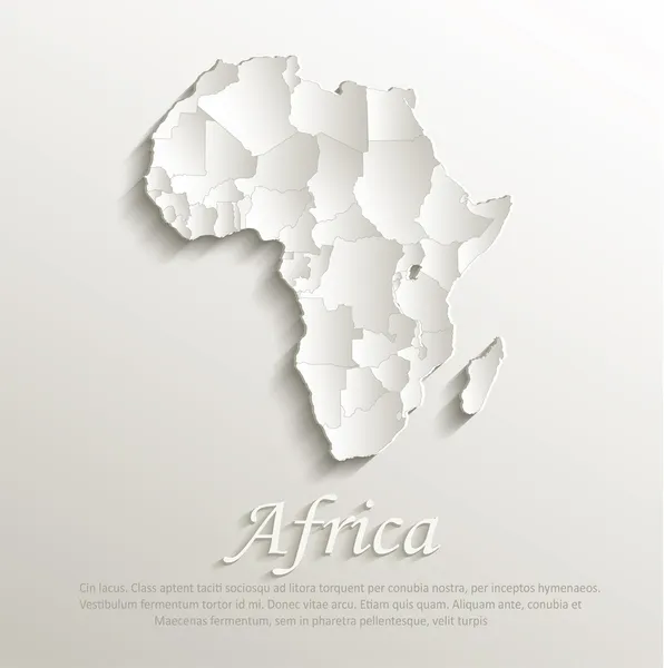 Carta geografica politica naturale Africa vettoriale 3D singoli stati puzzle — Vettoriale Stock