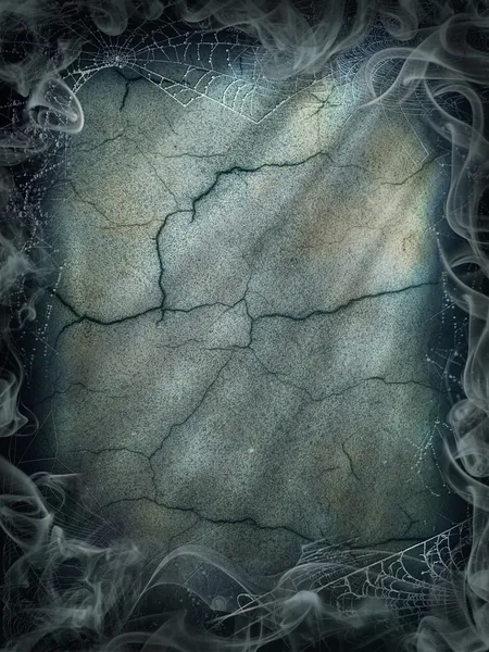 Halloween magic smoke background magical dark cobweb — Stock Photo, Image