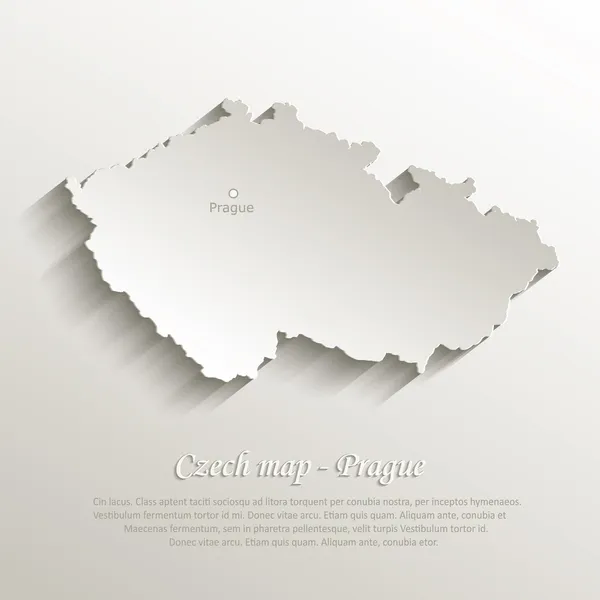 Vector Czech mapa papel natural 3D — Vetor de Stock