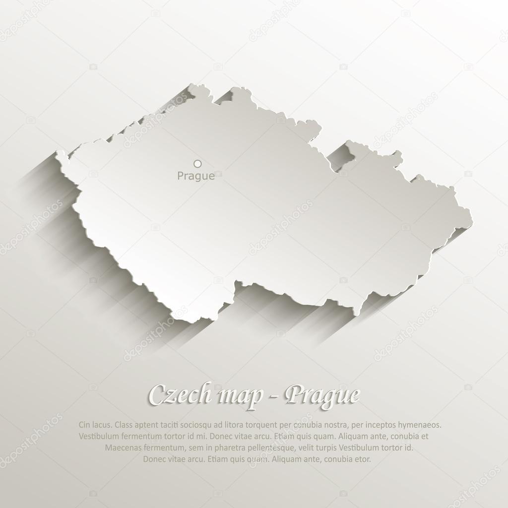 Vector Czech map natural paper 3D