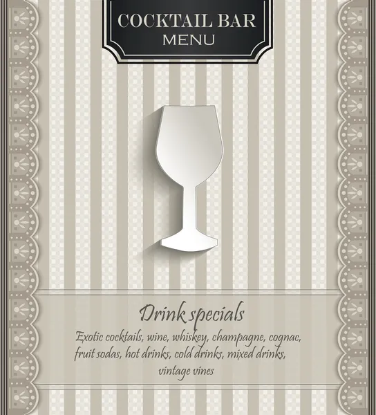 Vector Menu restaurant dentelle papier naturel verre 3D — Image vectorielle