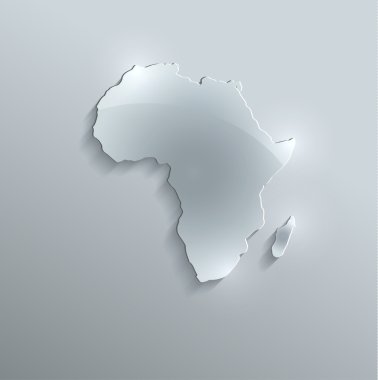 Afrika harita cam kartı kağıt 3d tarama