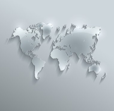 raster dünya harita cam kartı 3d kağıt