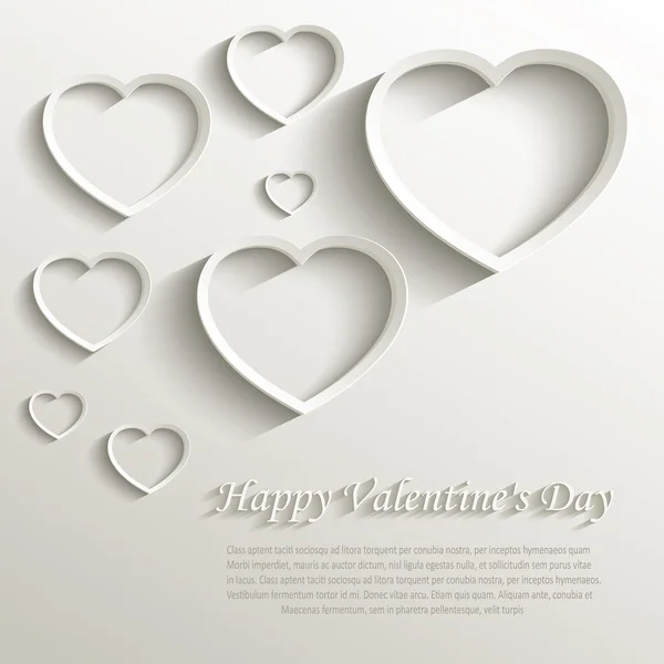 Vector heart happy Valentine day love paper 3D natural — Stock Vector