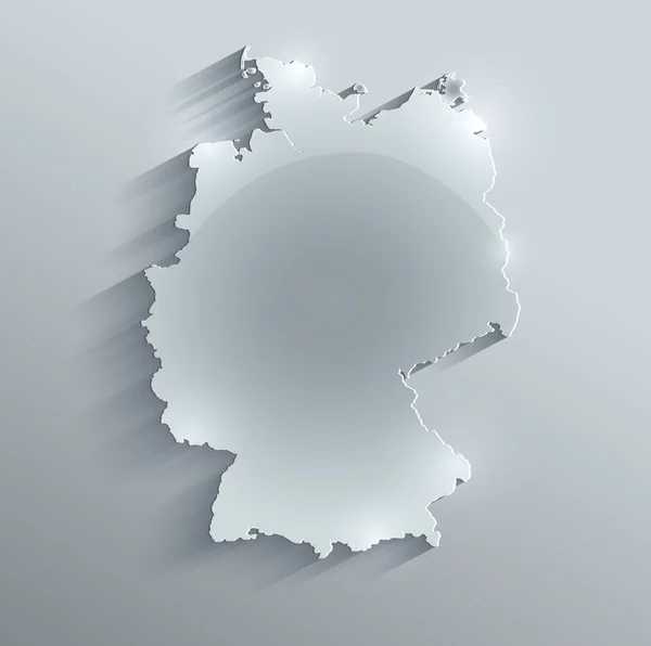 Německo mapa sklo kartu papír 3d rastrem — Stock fotografie