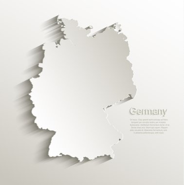 Germany map card paper 3D natural vector