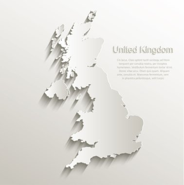 İngiltere İngiltere harita kart kağıt 3d doğal vektör