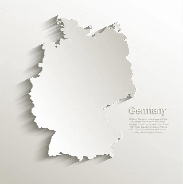 Alemania mapa tarjeta de papel 3D vector natural — Vector de stock