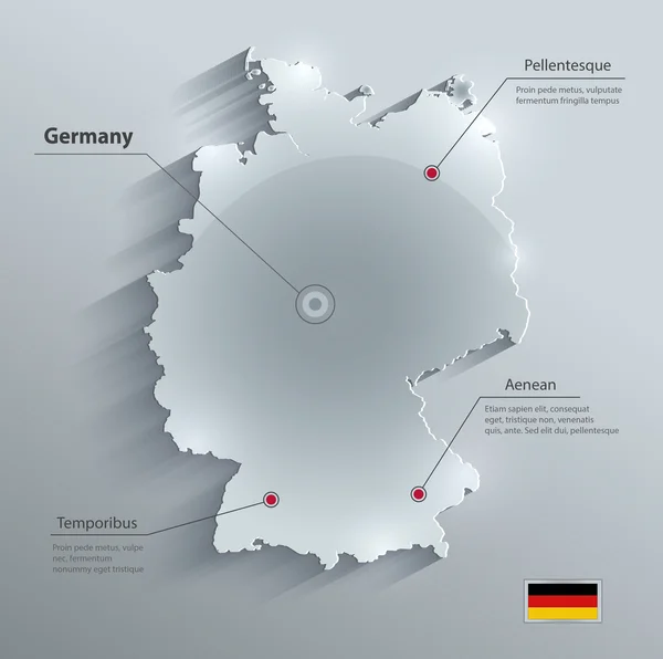 Almanya Haritası cam kart kağıt 3B vektör