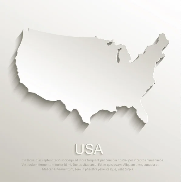 ΗΠΑ χάρτη κάρτα χαρτί 3d φυσικό φορέα — Διανυσματικό Αρχείο