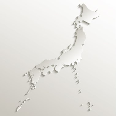 Japonya harita kart kağıt 3d doğal raster